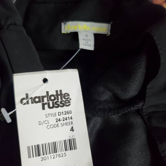 Charlotte Russe Women’s Black Strapless Ruched Mini Dress Size 4 NWT - Picture 4 of 6